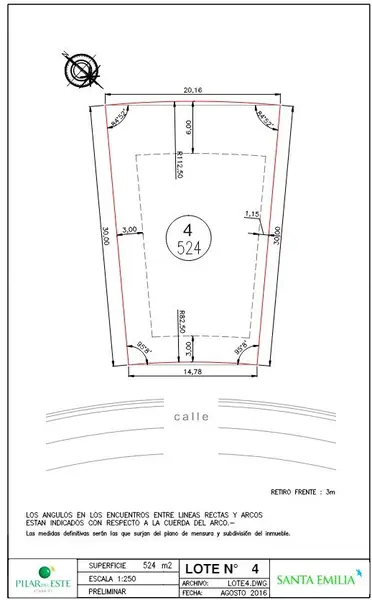 Terreno en venta · Santa Emilia, Pilar Del Este, Pilar, GBA Norte, Provincia de Buenos Aires Terreno en venta · Santa Emilia, Pilar Del Este, Pilar, GBA Norte, Provincia de Buenos Aires