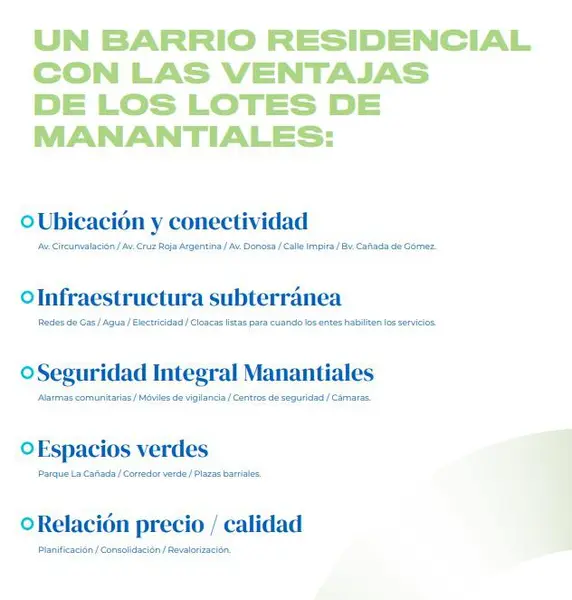 Terreno en venta · Colinas de Manantiales, Córdoba Capital, Córdoba Terreno en venta · Colinas de Manantiales, Córdoba Capital, Córdoba